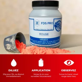 Colorant traceur rouge recherche de fuites