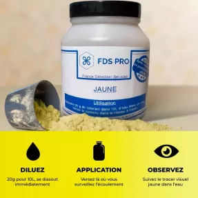 poudre colorant jaune recherche de fuites